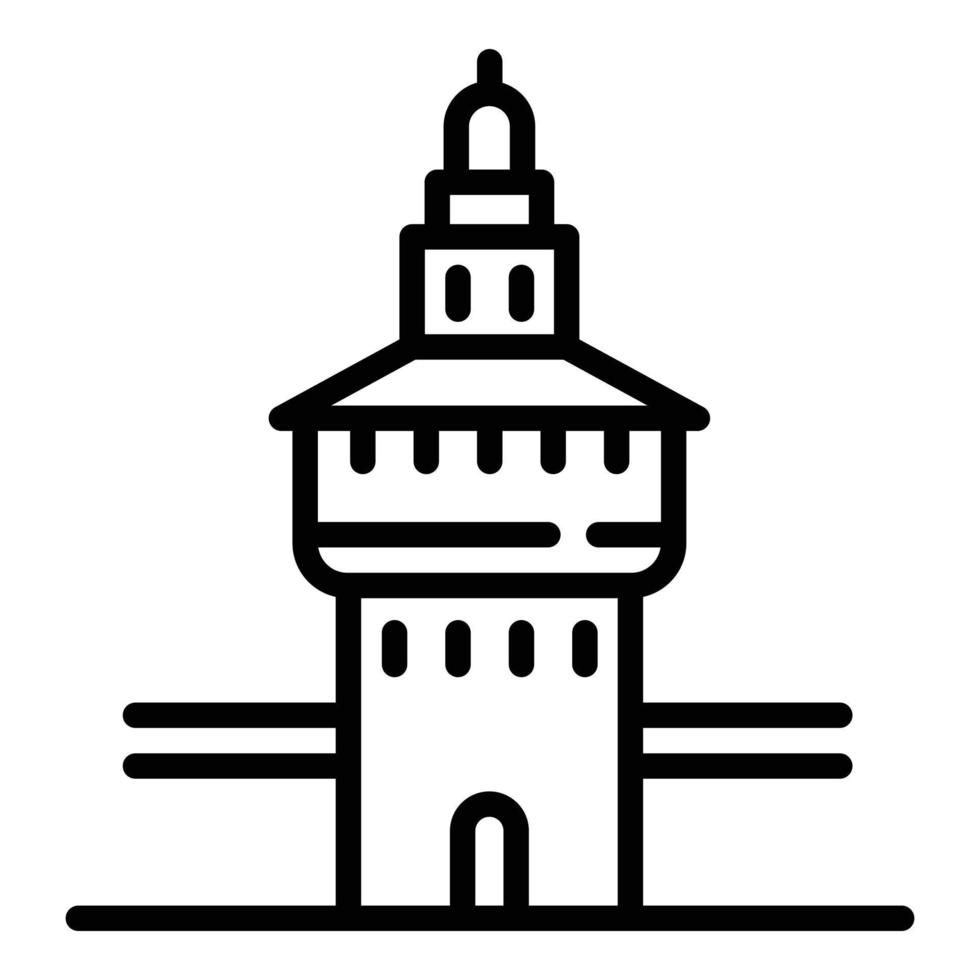 Sforza castle milan icon, outline style vector