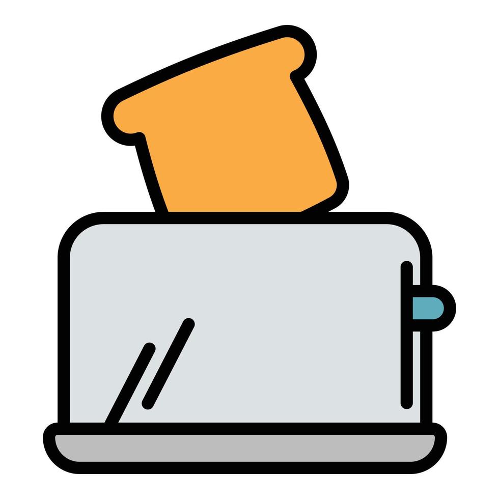 Breakfast toaster icon, outline style vector