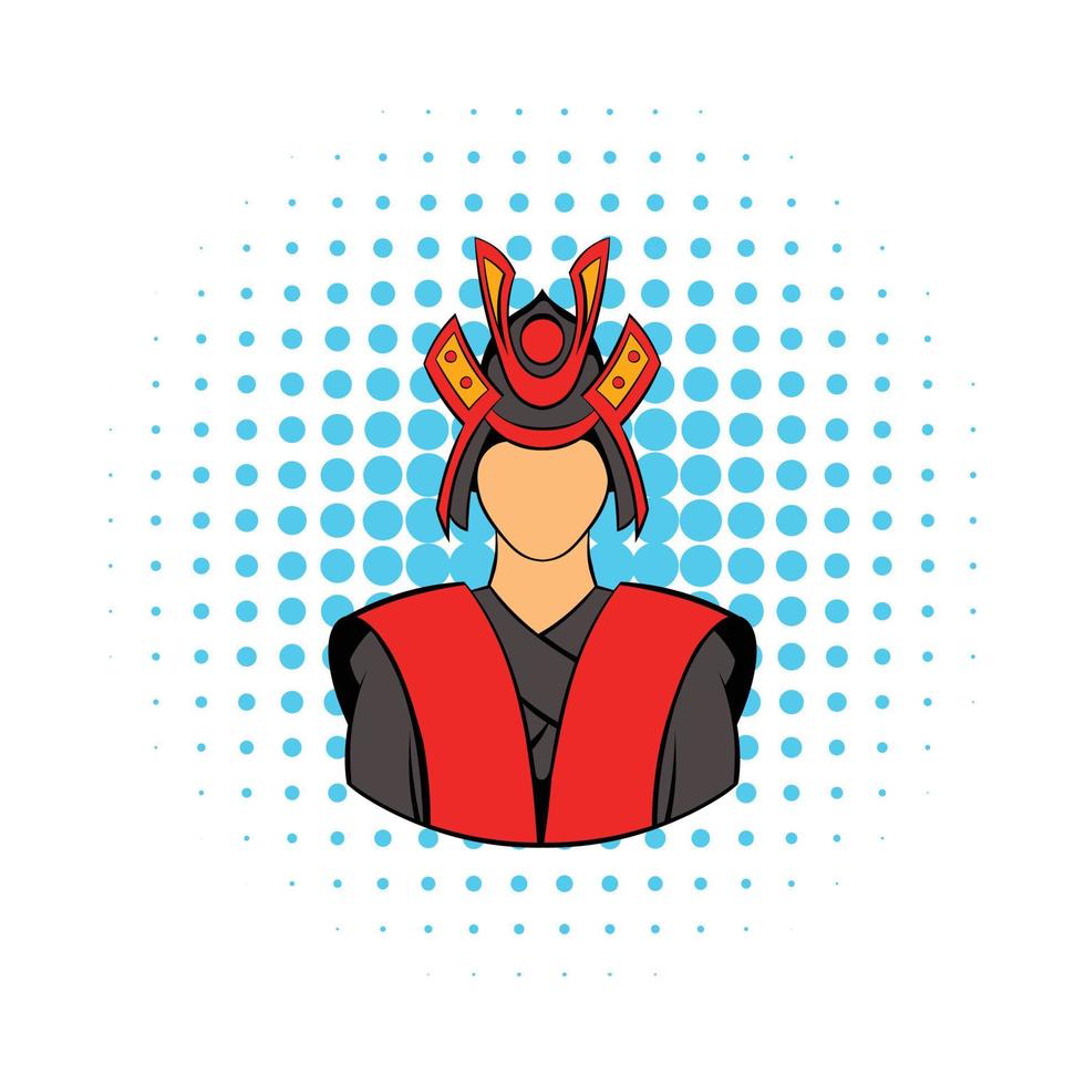 Samurai icon in comics style vector
