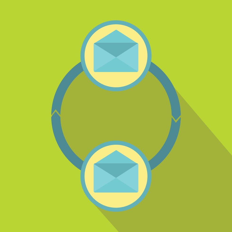 Synchronization messages icon, flat style vector