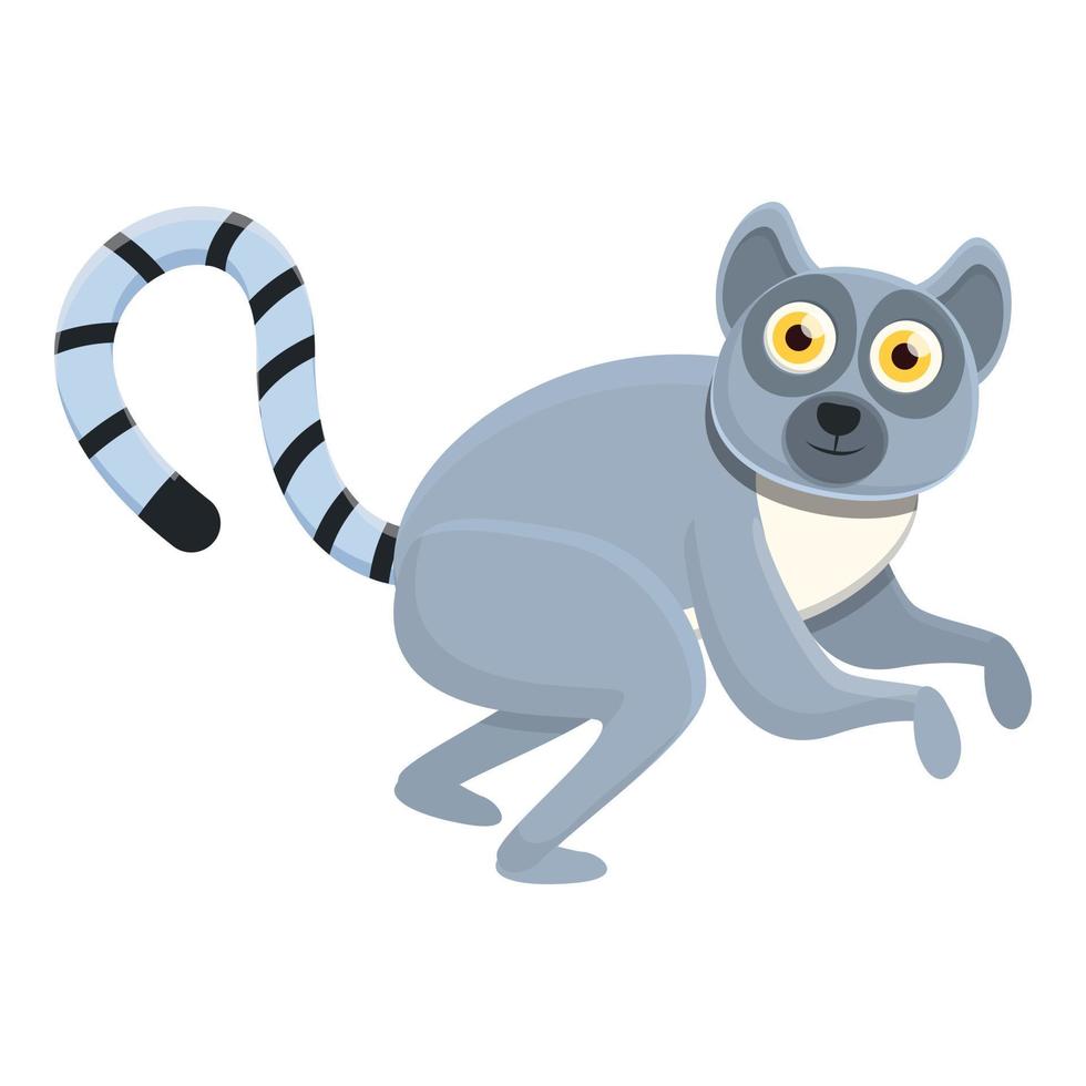 Lemur monkey icon, cartoon style vector