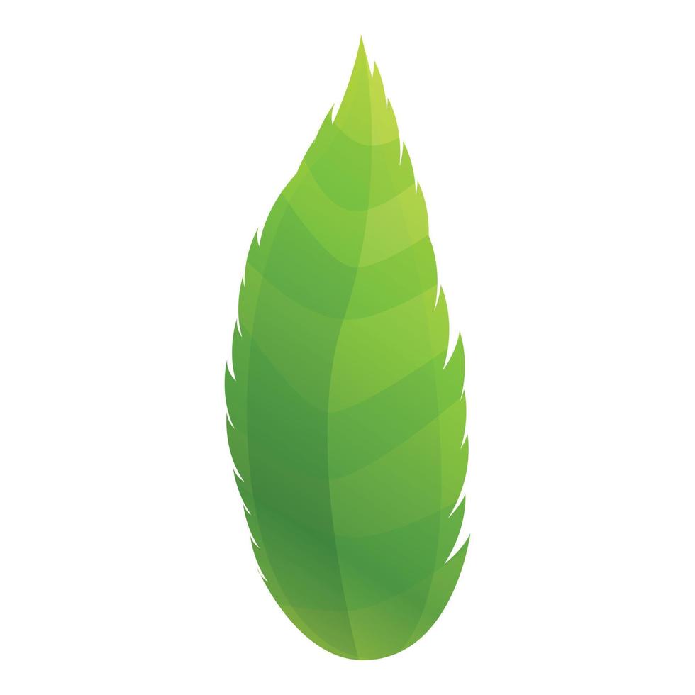 icono de hoja verde de cardo, estilo de dibujos animados vector