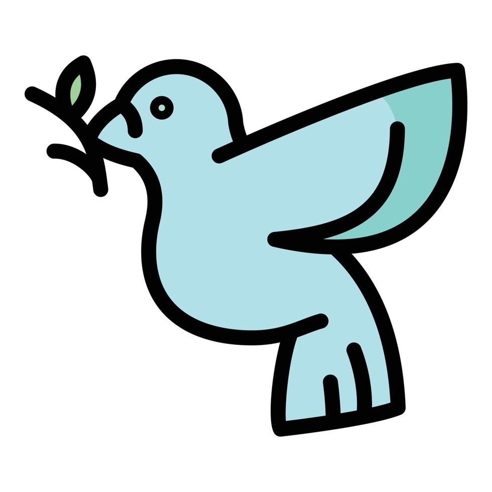 Dove icon, outline style vector