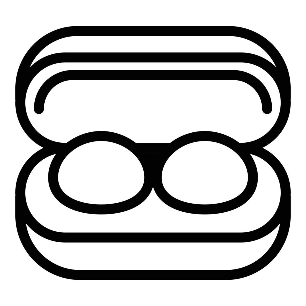 Contact lens case icon, outline style vector
