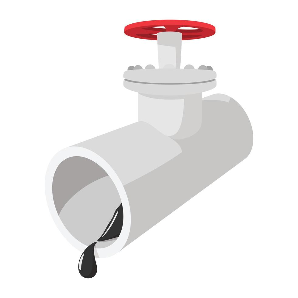 Pipeline with stapcock cartoon icon vector