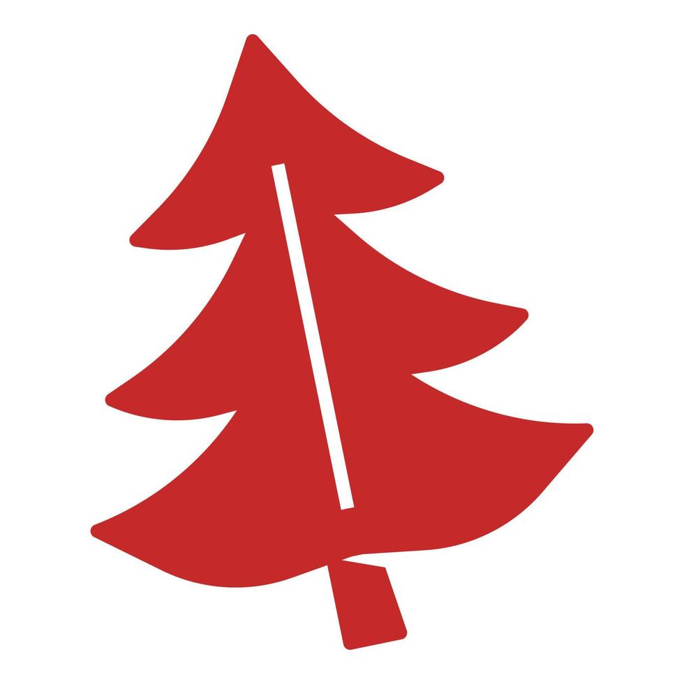 Red fir tree icon, simple style vector