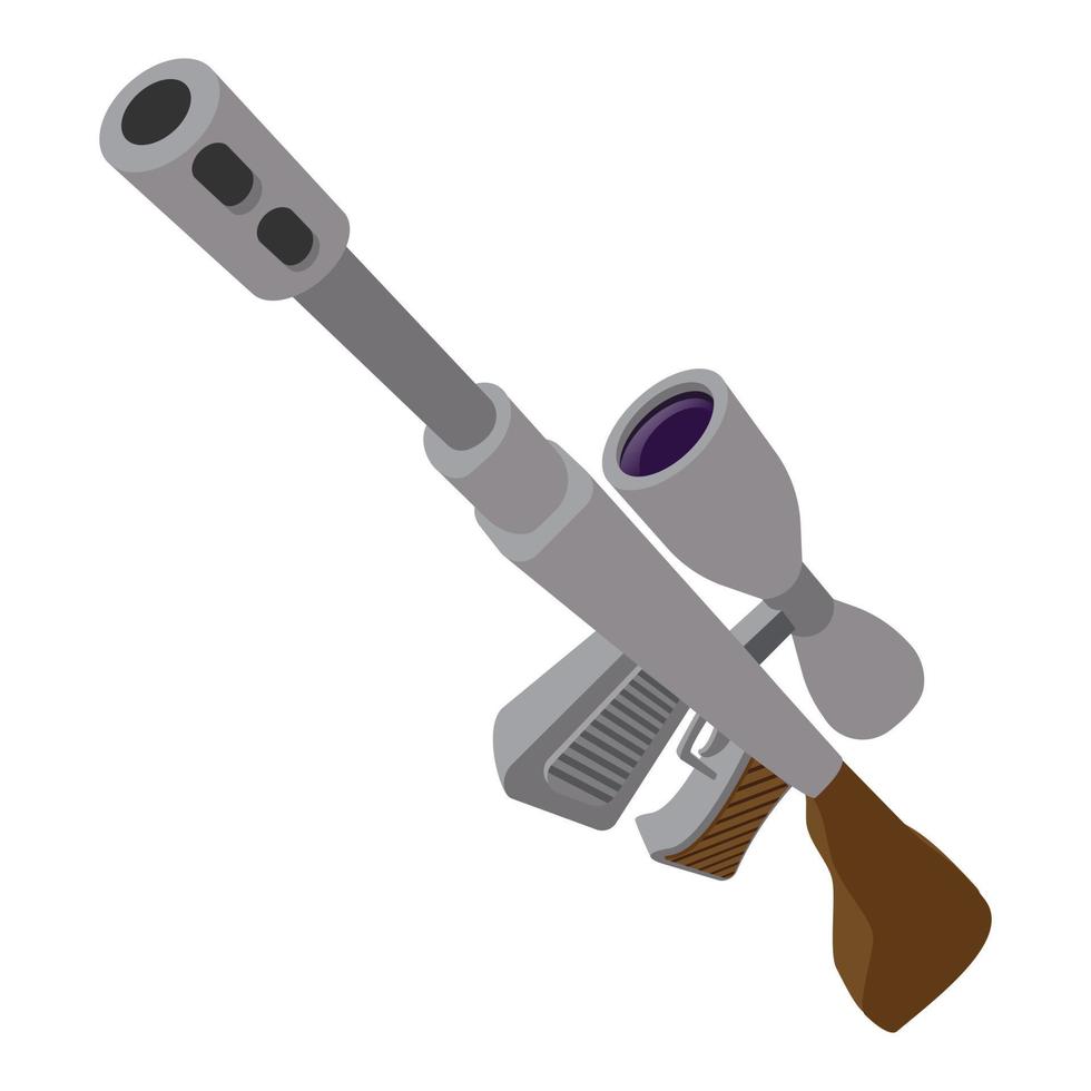 Sniper rifle cartoon icon vector