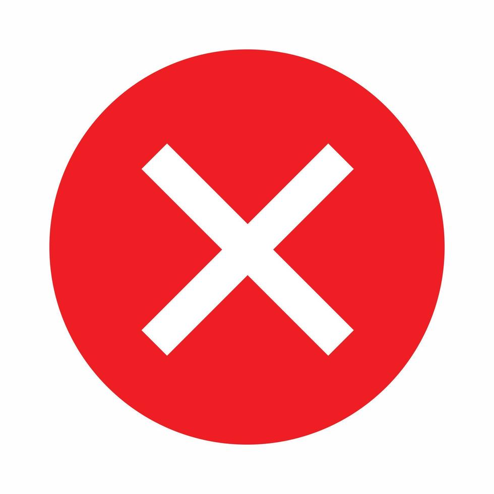 Red cross, check mark icon, simple style 14368116 Vector Art at Vecteezy