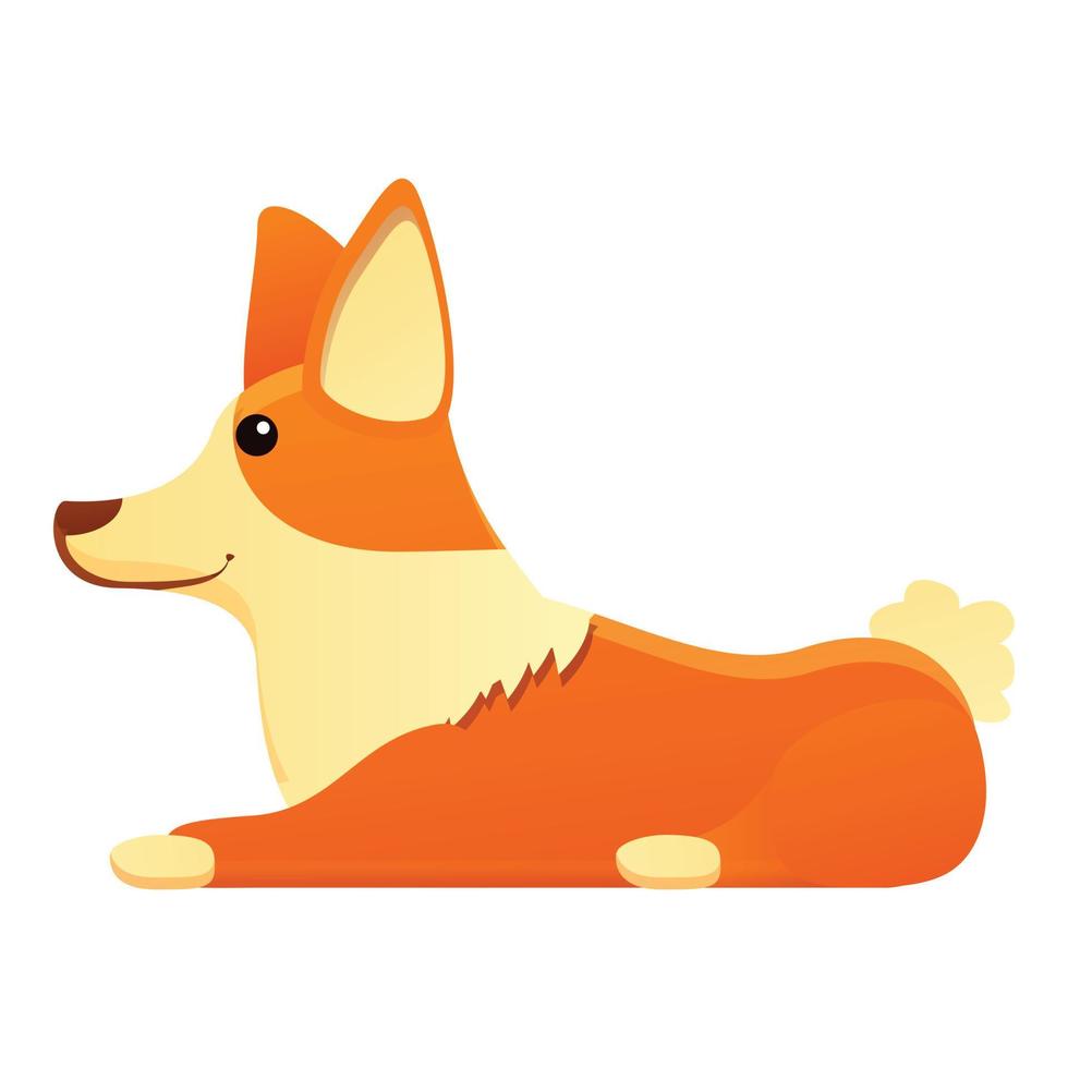 Puppy corgi dog icon, cartoon style vector