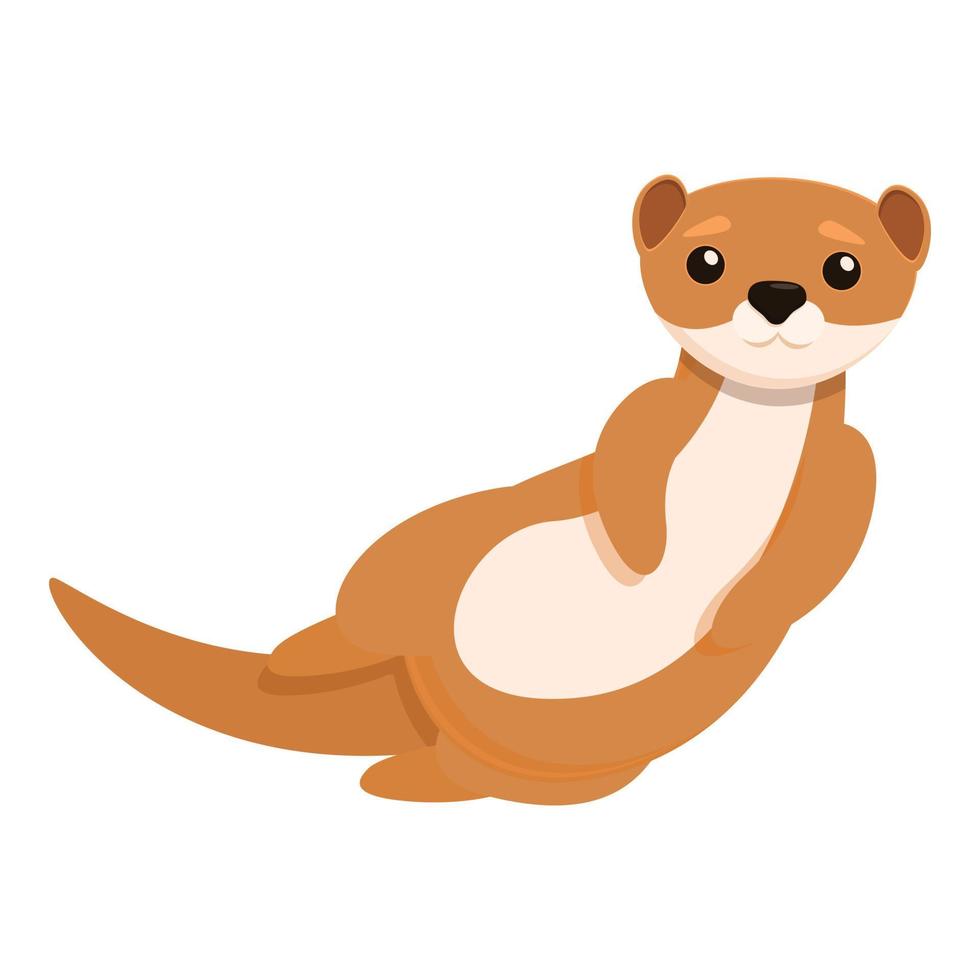 Wild mink icon, cartoon style vector