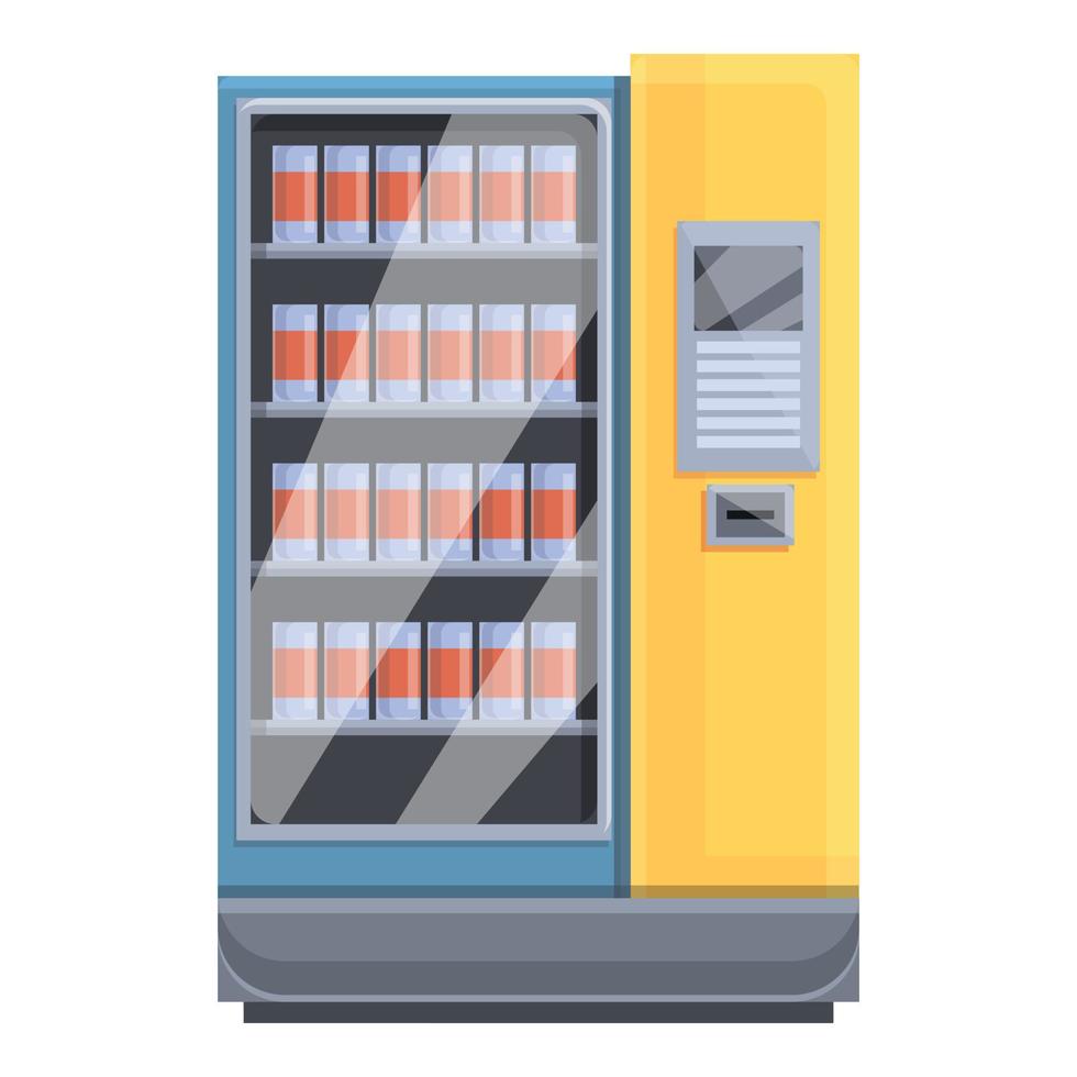 University drink machine icon, cartoon style vector