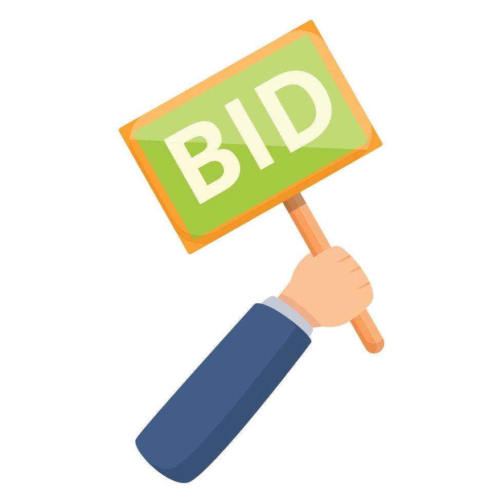 Bid sign board icon, cartoon style 14361417 Vector Art at Vecteezy