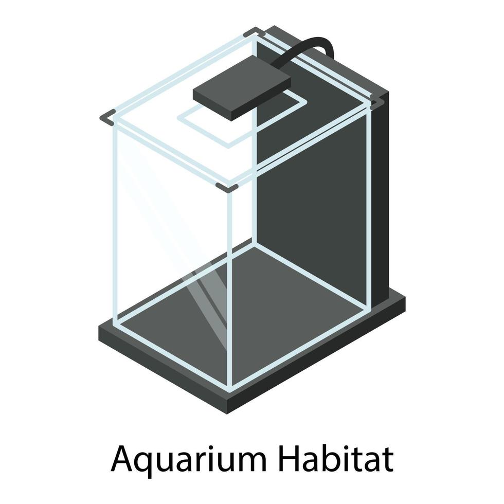 icono de hábitat de acuario doméstico, estilo isométrico vector