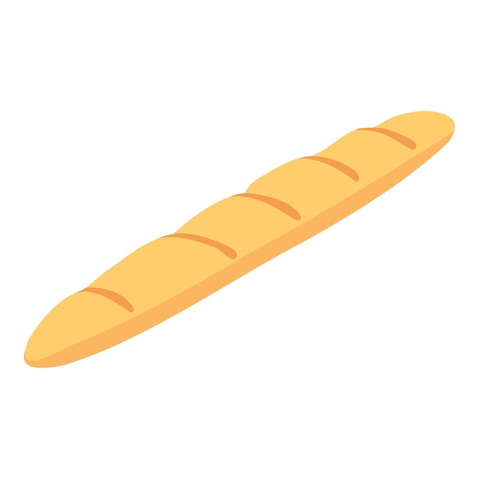 Bakery factory bread bagette icon, isometric style vector