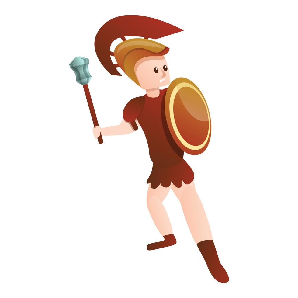 icono de gladiador de lucha romana, estilo de dibujos animados vector