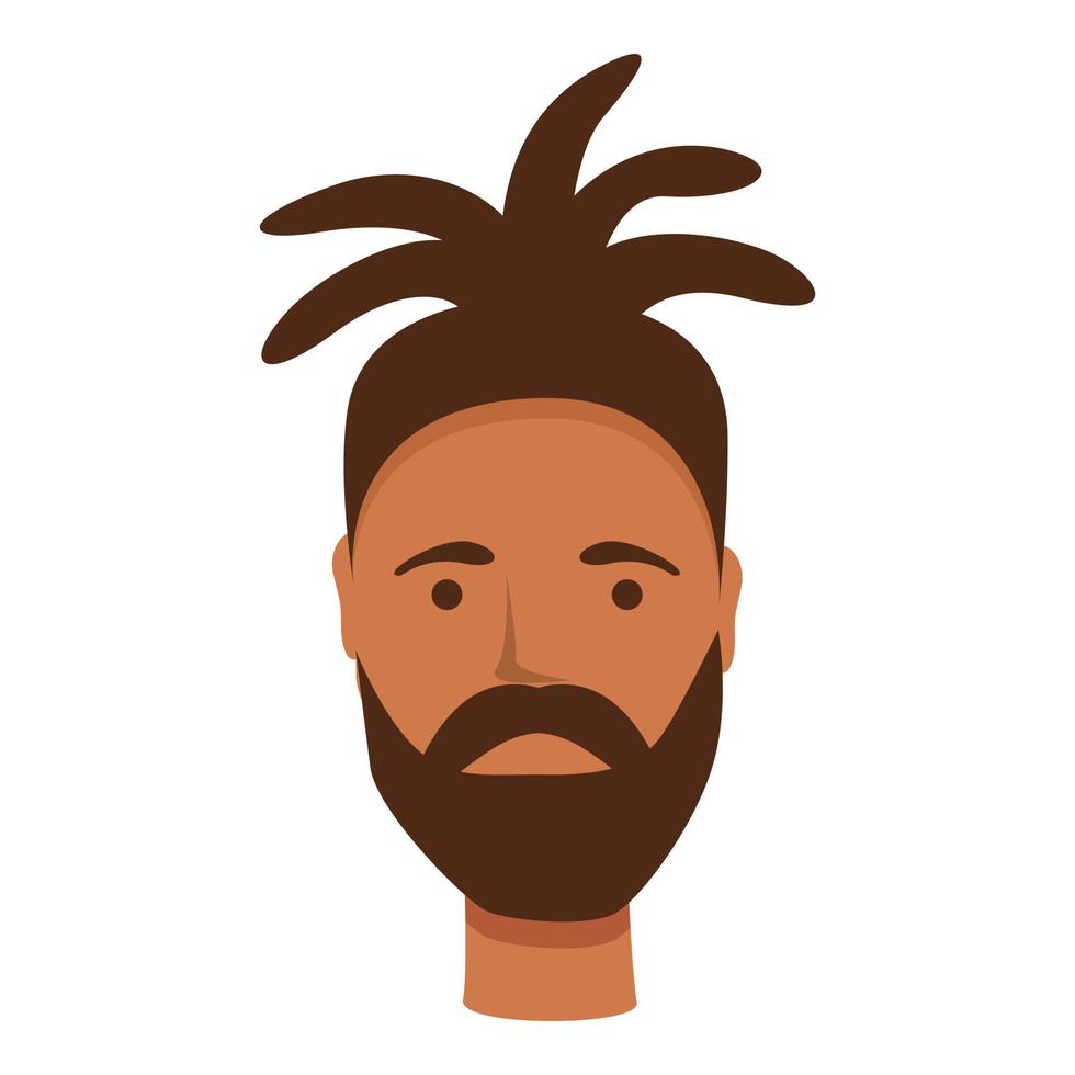 vector de dibujos animados de icono afro rasta. estilo de peluca