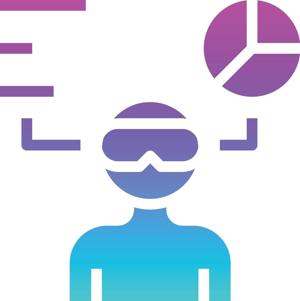 simulation graph virtual reality multimedia - gradient solid icon vector