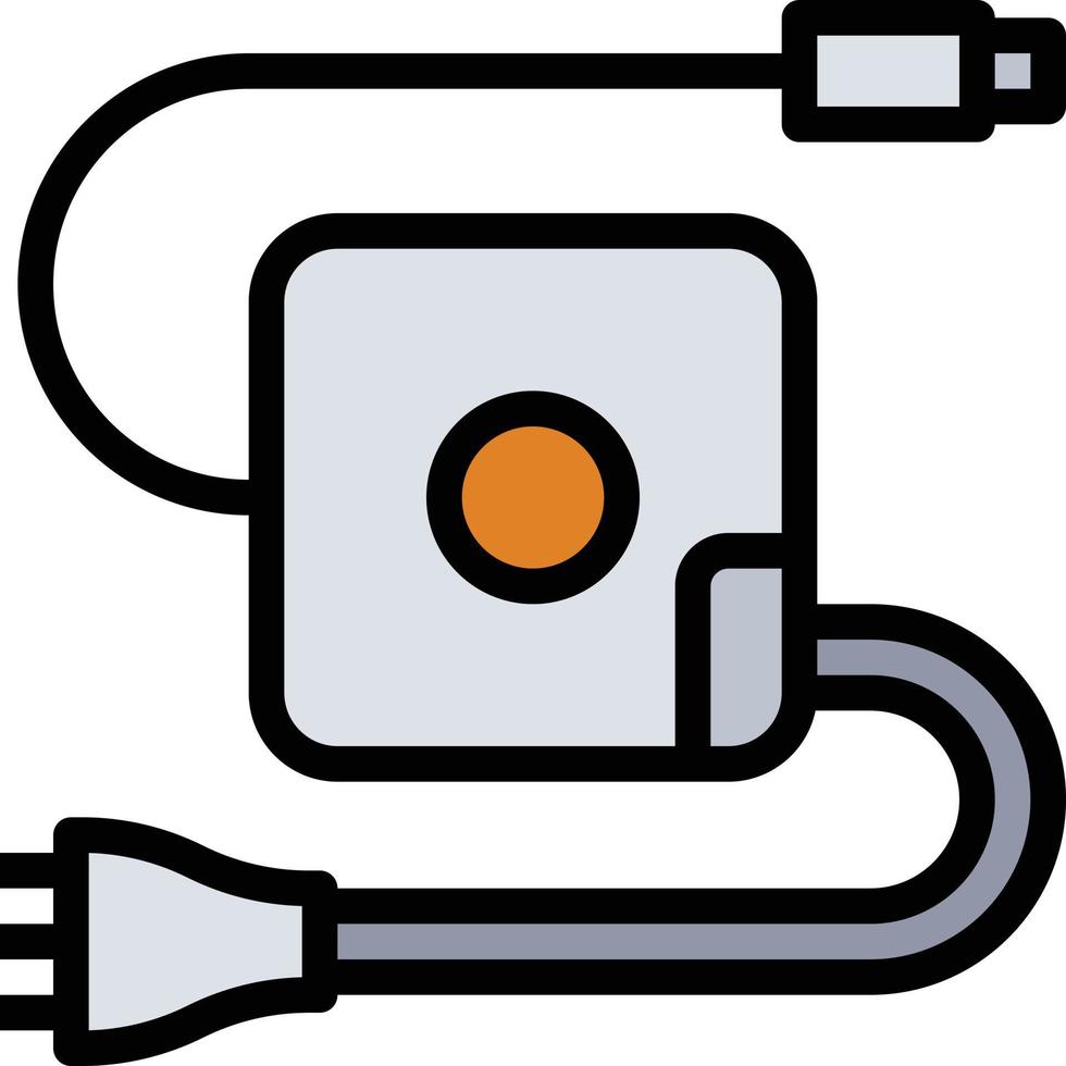 power adapter source computer accessory - filled outline icon vector