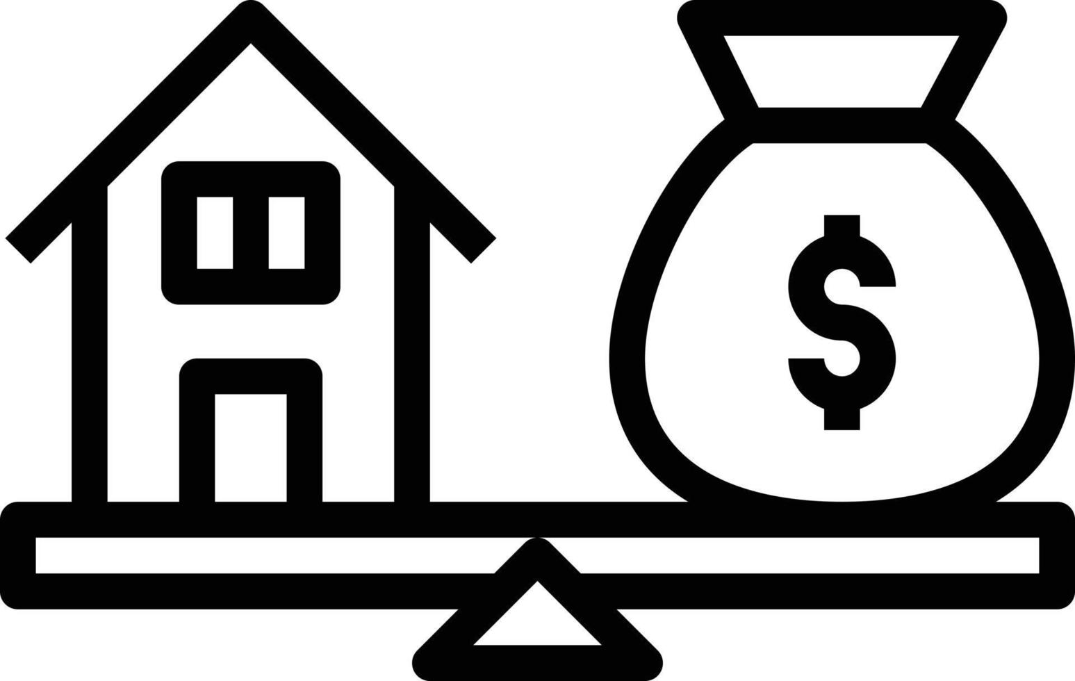 house market value compare investment - outline icon vector