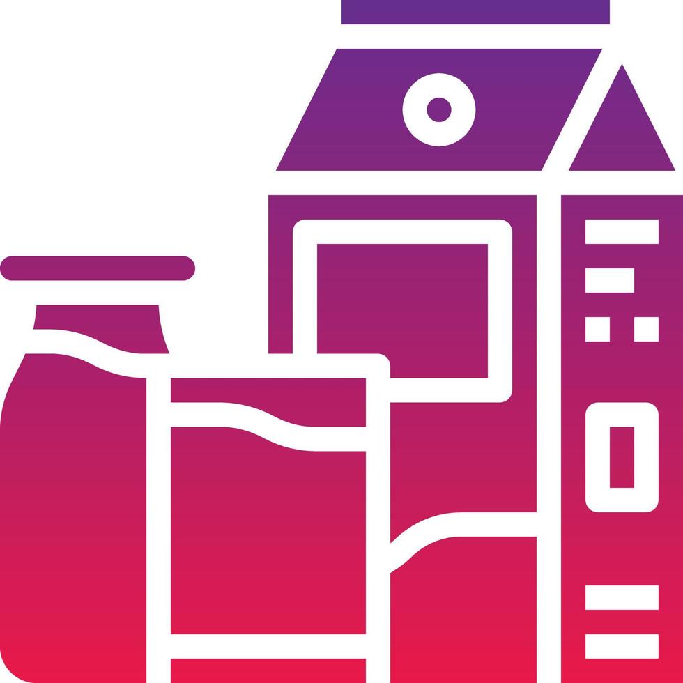 milk cafe restaurant bottle - solid gradient icon vector