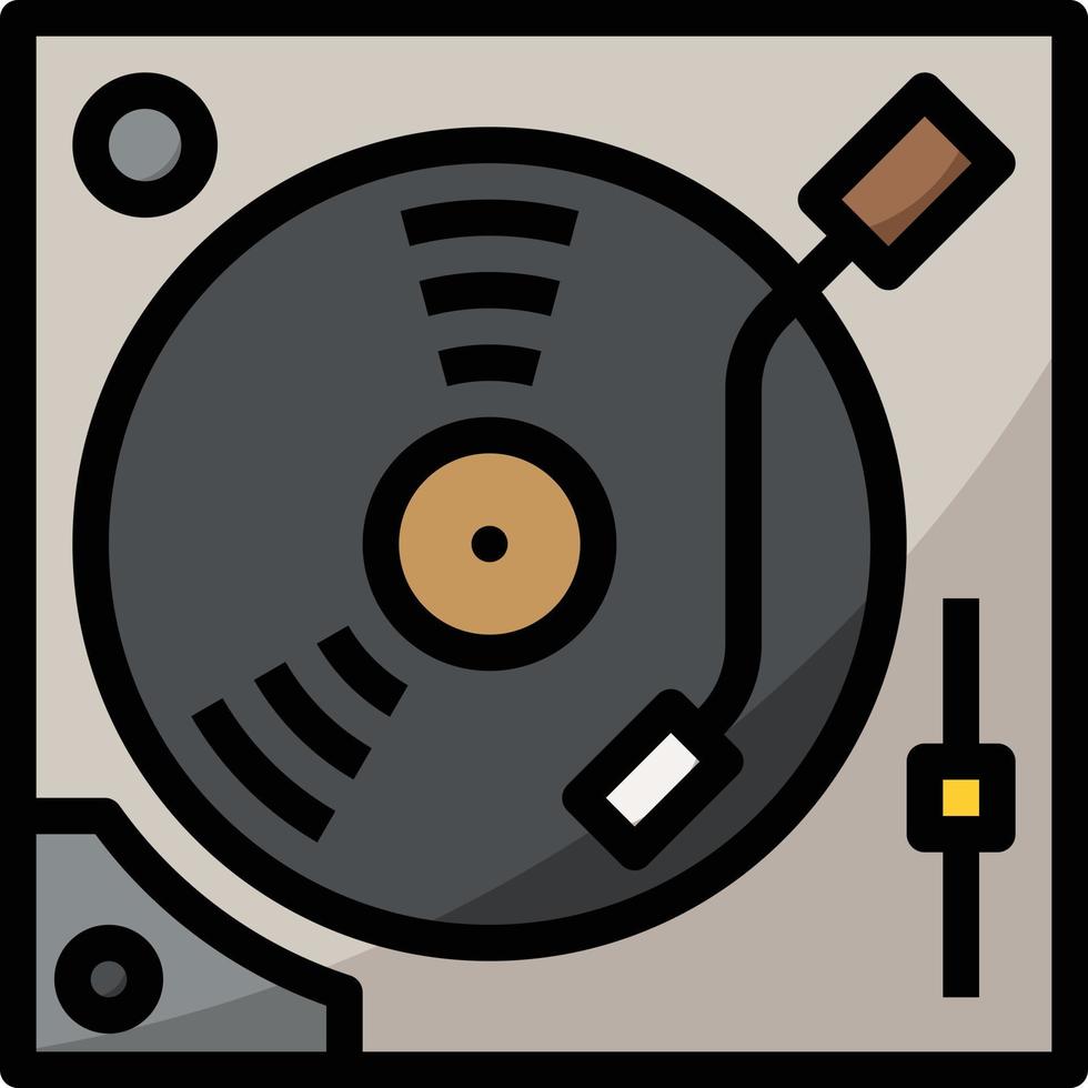 dj mezclador música instrumento musical - icono de contorno lleno vector