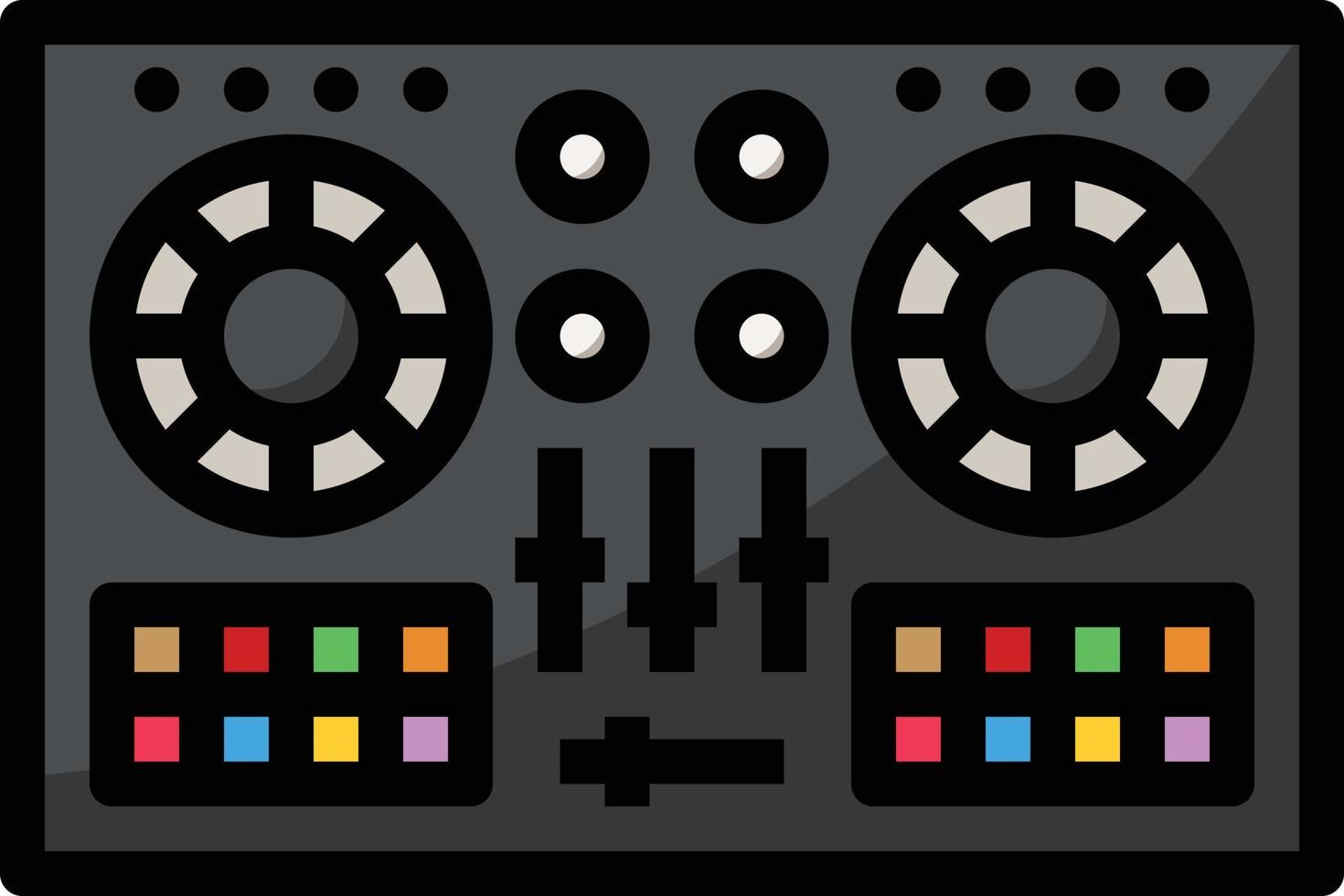 dj controller music musical instrument - filled outline icon vector