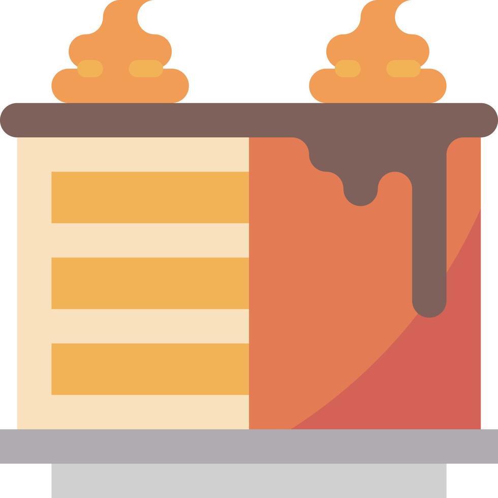 pastel dulce postre café café restaurante - icono plano vector