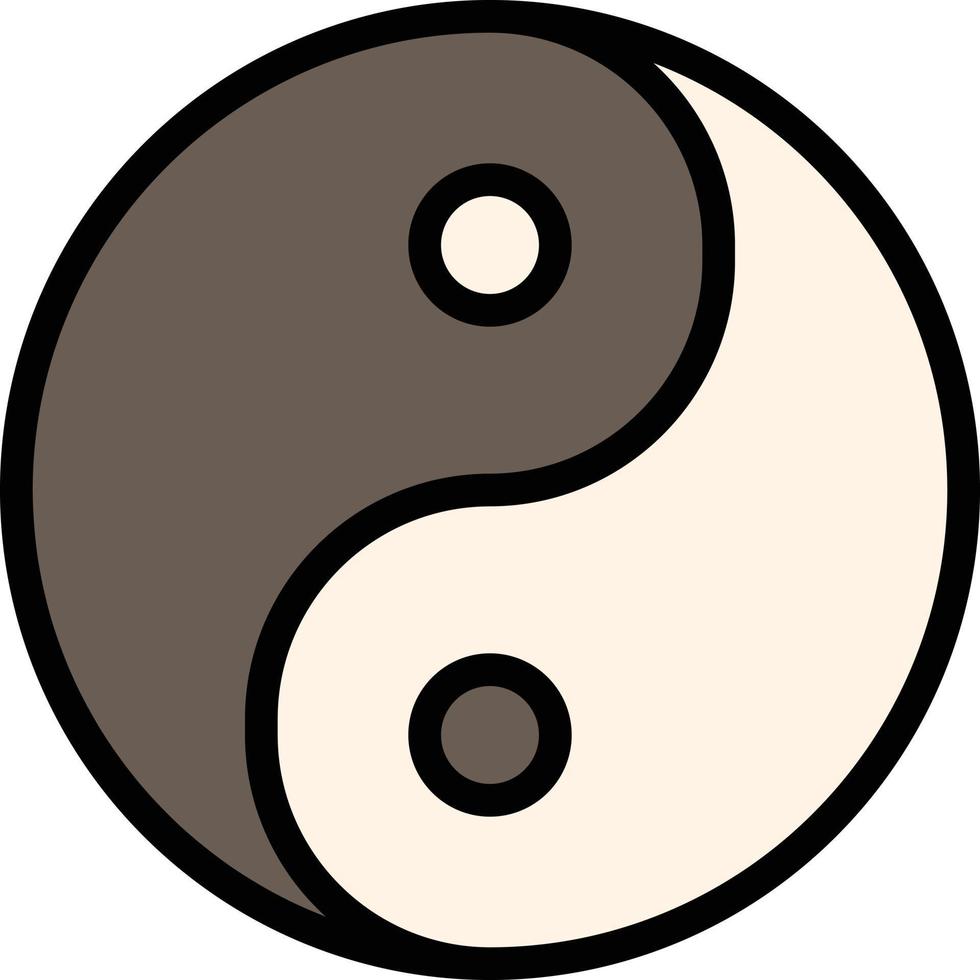 yin yang tao zen china religious - filled outline icon vector