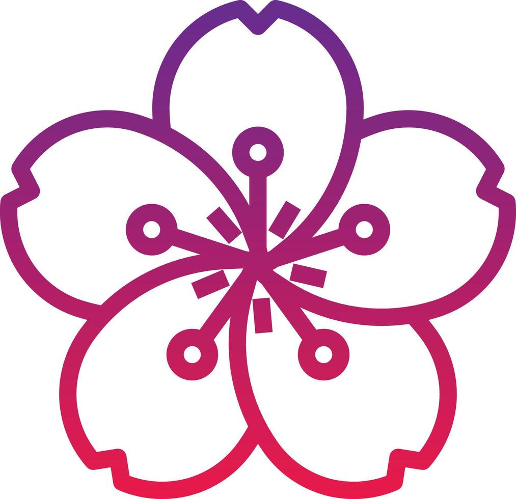 sakura flower japan japaneses - gradient icon vector