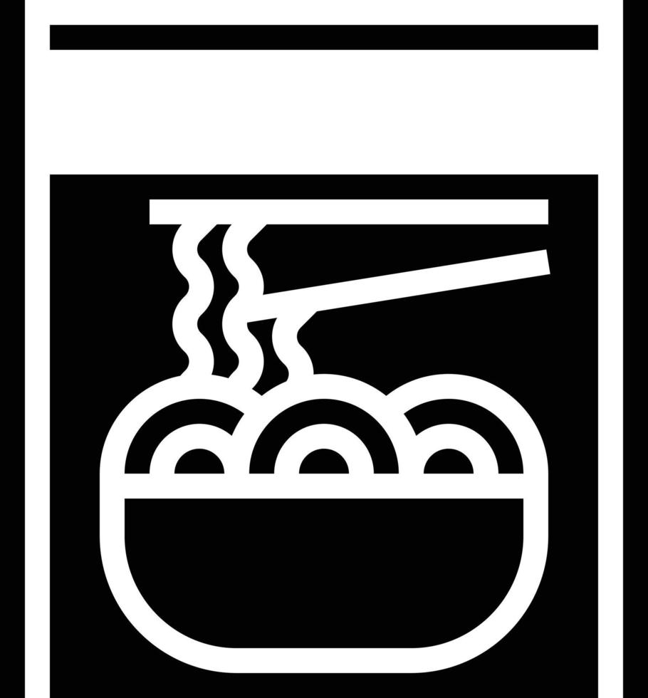 entrega de comida de ramen de caja de fideos - icono sólido vector