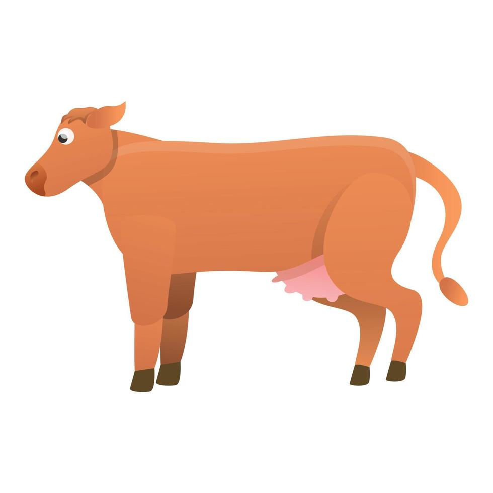 Small bull icon, cartoon style vector