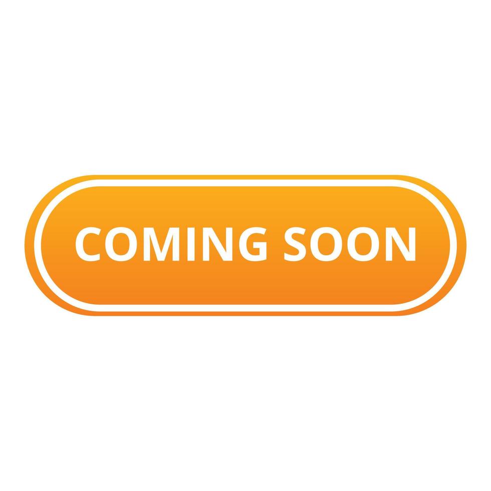 Coming soon button icon, cartoon style vector