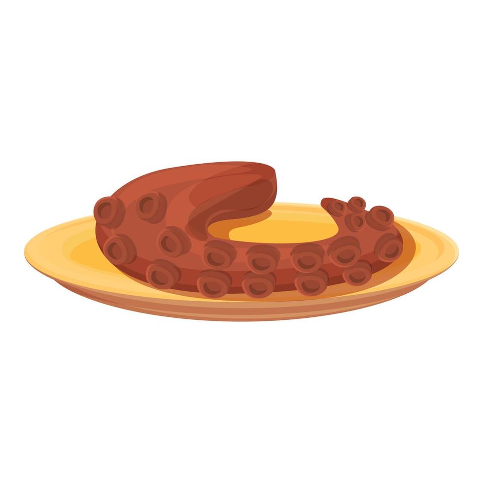 vector de dibujos animados de icono de comida de pulpo. cena cocina