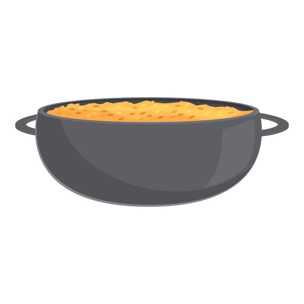 Dish rice icon cartoon vector. Food meal vector