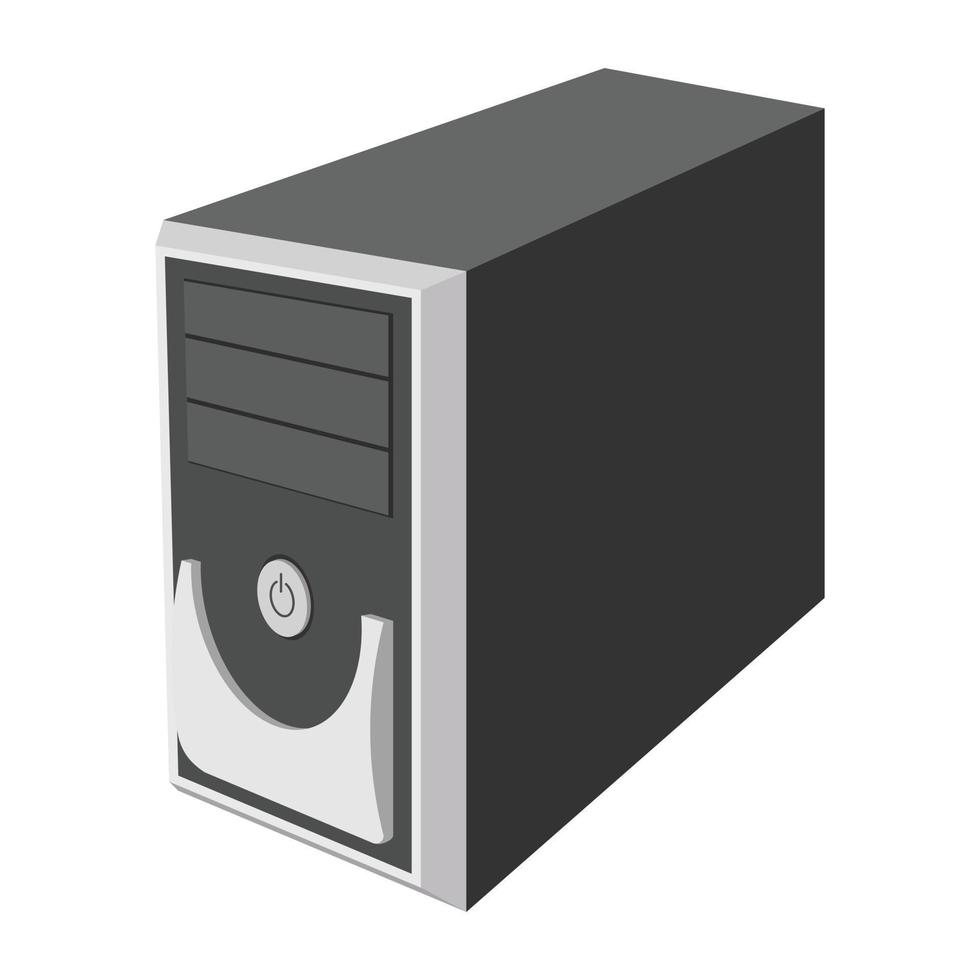 Computer case cartoon icon vector