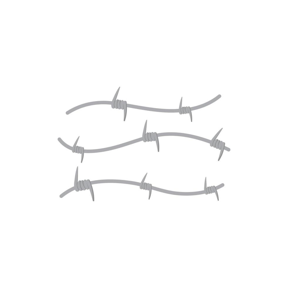 Barbed wire icon, cartoon style vector