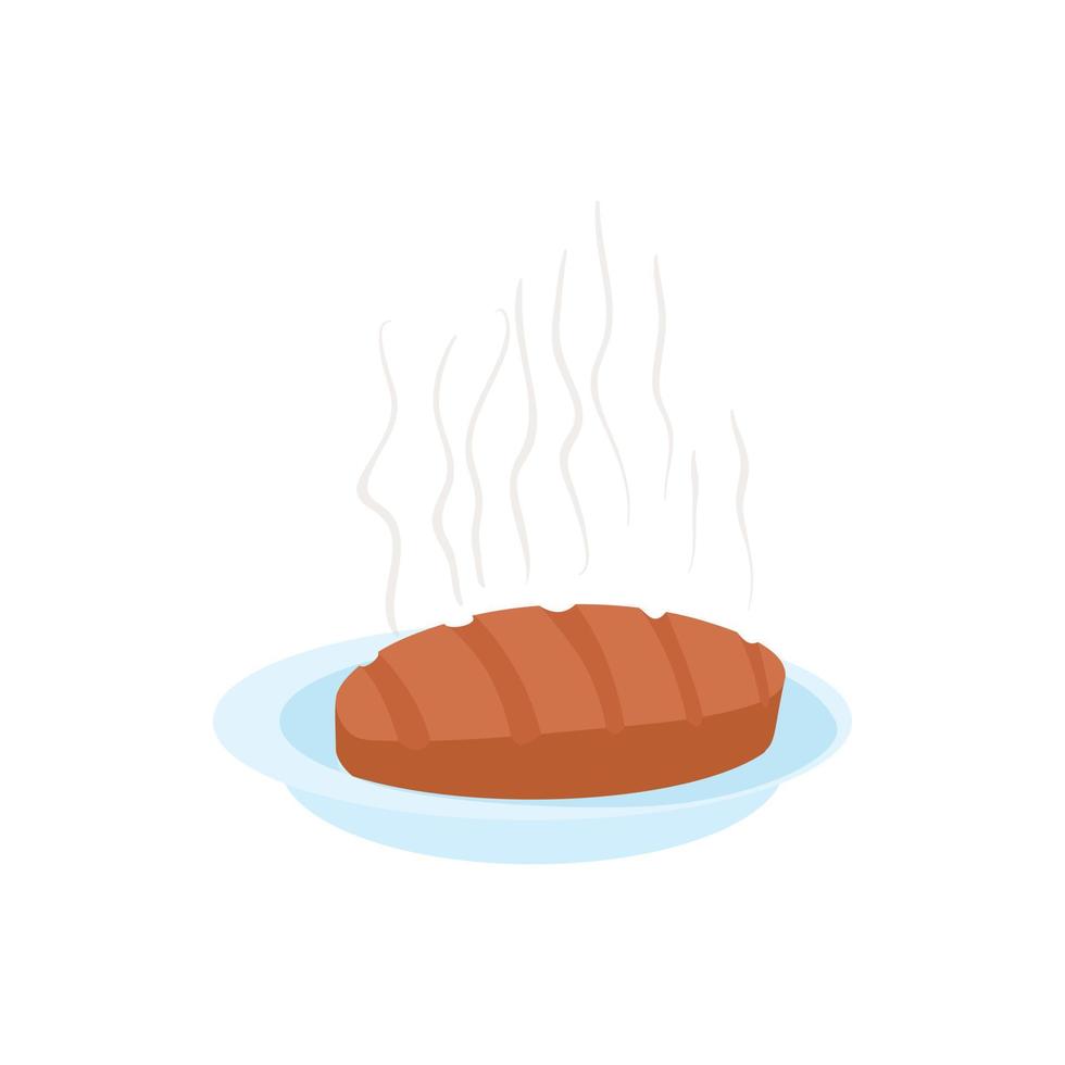 icono de bistec en estilo de dibujos animados vector
