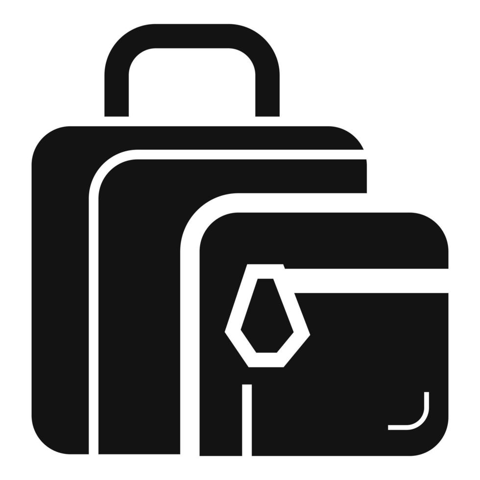 icono de bolsa de almuerzo, estilo simple vector