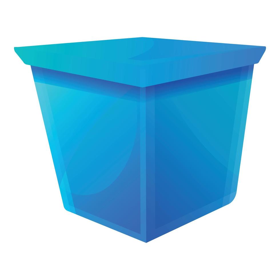 Blue gift box icon, cartoon style vector