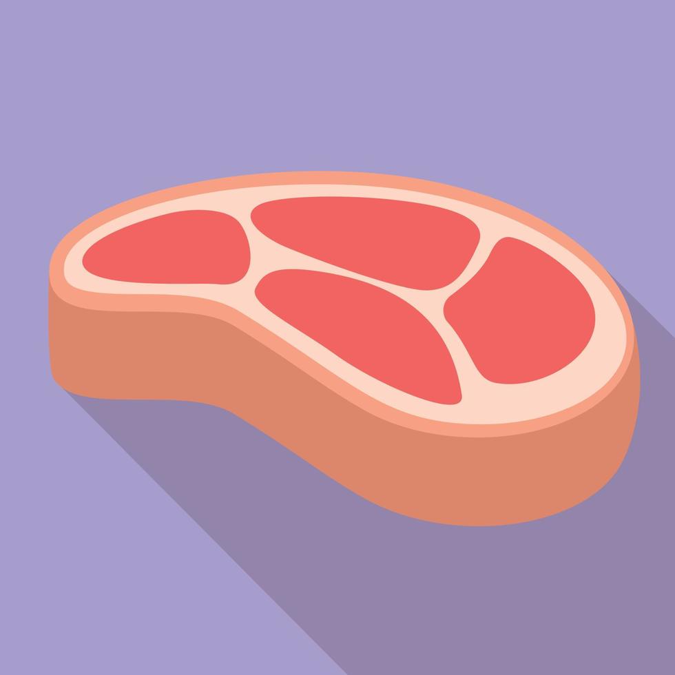 icono de bistec crudo fresco, tipo plano vector