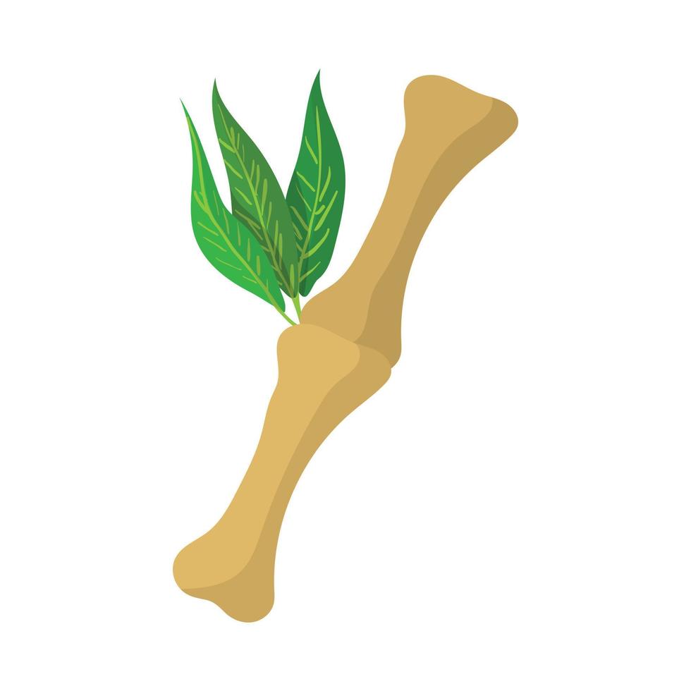 Stem of bamboo icon, cartoon style vector