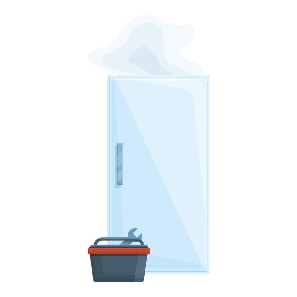 icono de reparación de refrigerador de herramientas, estilo de dibujos animados vector