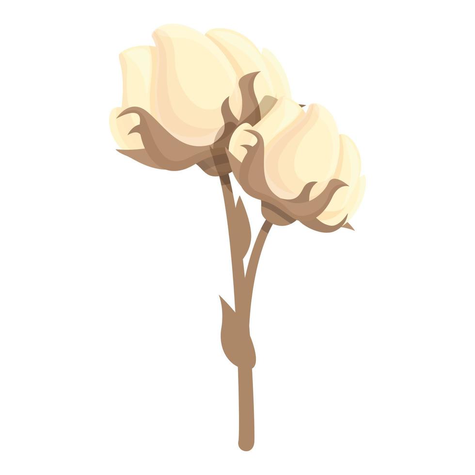 Material cotton icon cartoon vector. Flower plant vector