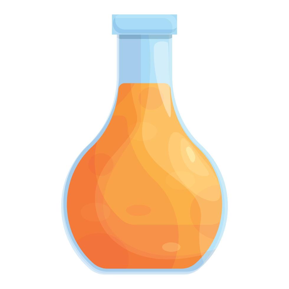 vector de dibujos animados de icono de matraz naranja de química. científico de laboratorio