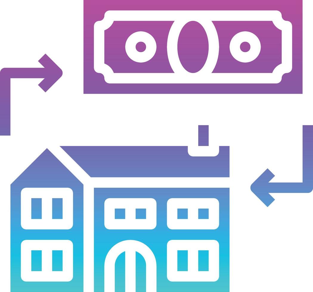 refinancing mortgage real estate investment - gradient solid icon vector