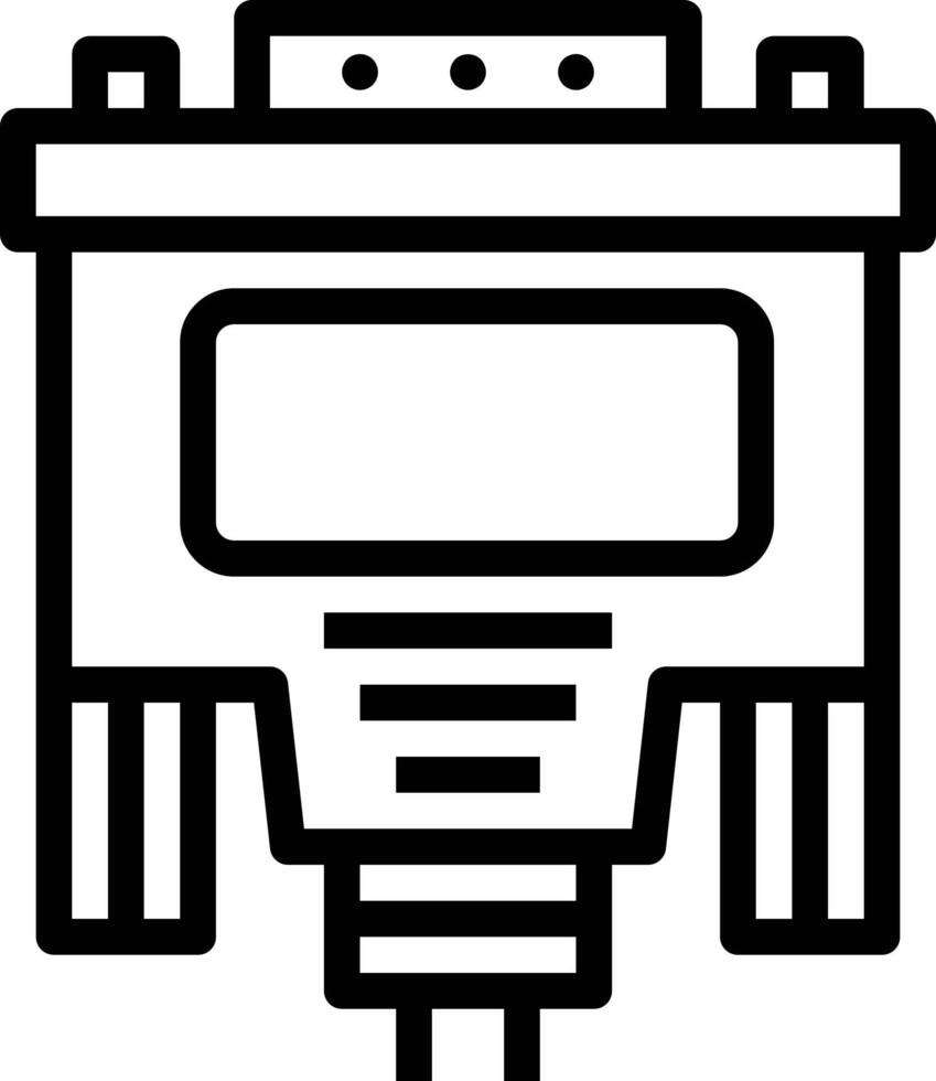 dvi cable connector computer accessory - outline icon vector