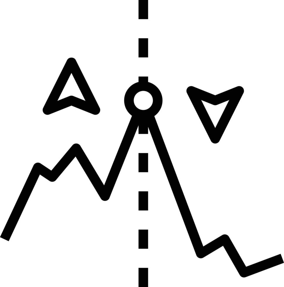 stocks market up down investment - outline icon vector