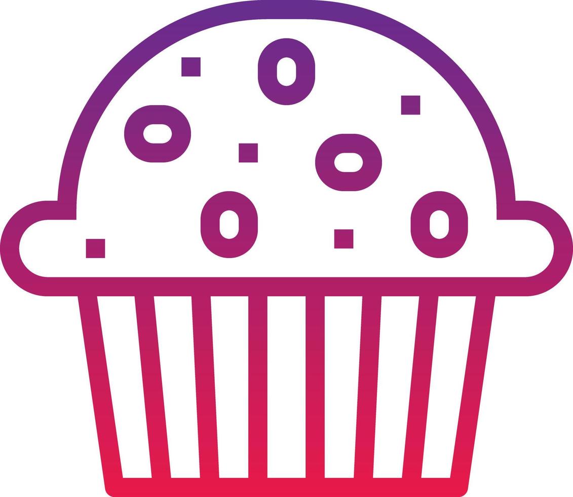 muffin dessert cafe restaurant - gradient icon vector