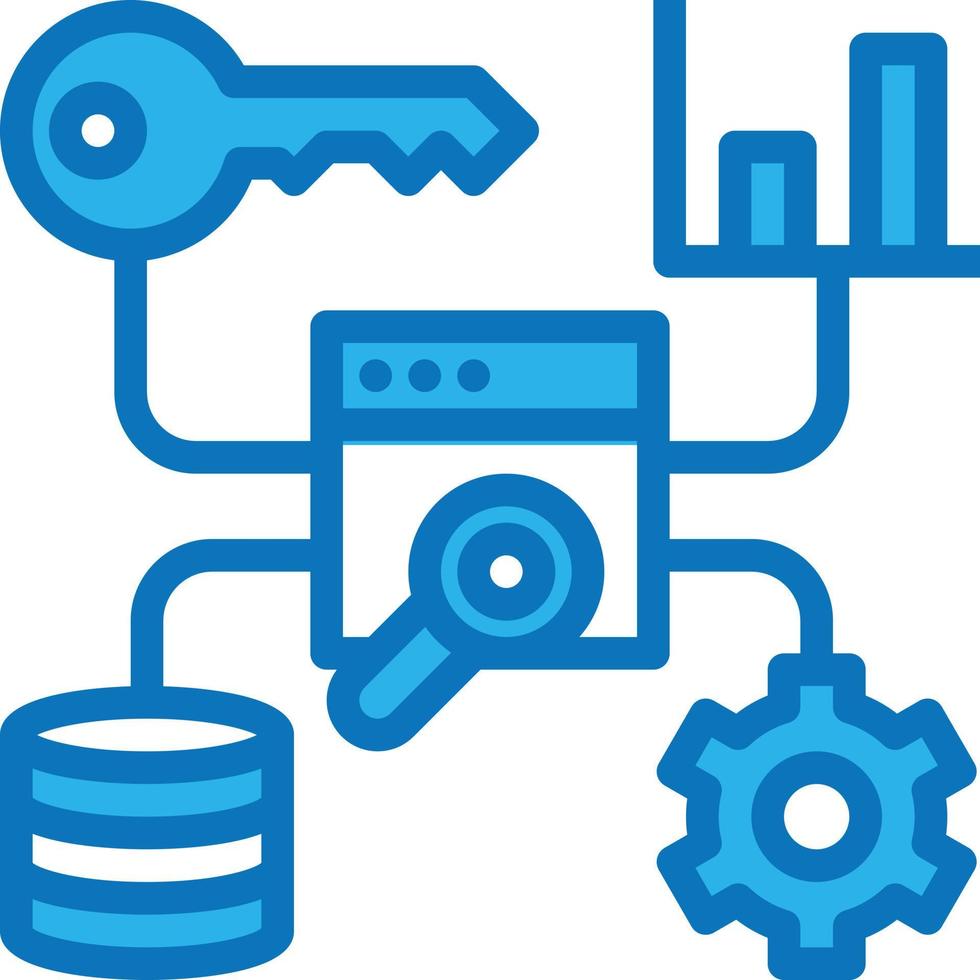 tools optimization development website seo - blue icon vector