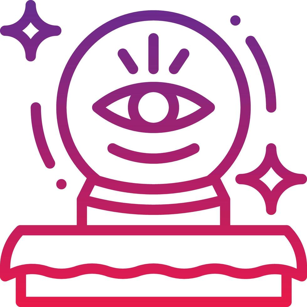 fortune teller gypsy crystal entertainment - gradient icon vector